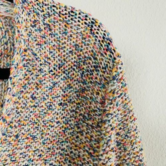 Zara Knit Rainbow Weave V Neck Sweater - Picture 2 of 4